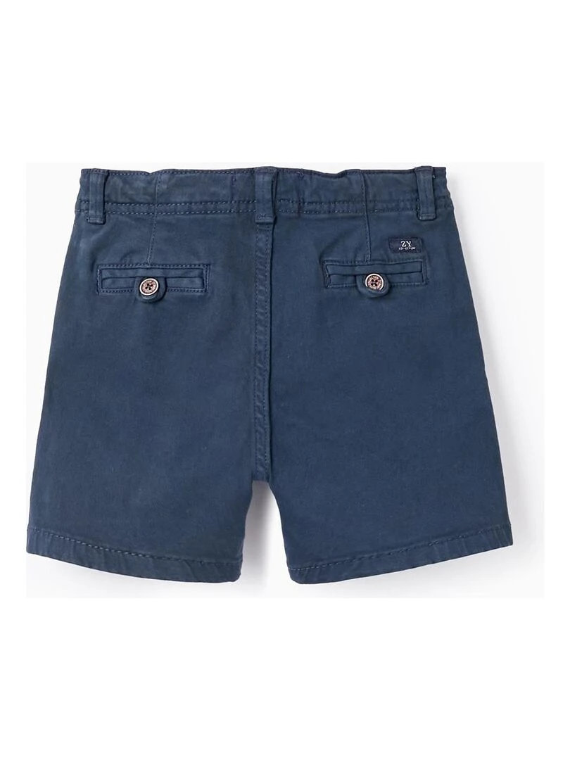 Short Chino En Sergé Pour Bébé Garçon Bleu foncé