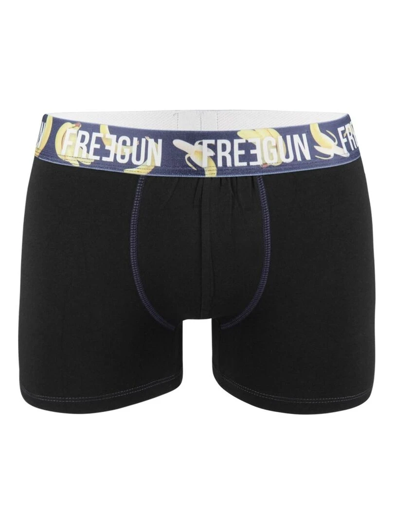 Lot de 4 Boxers homme Coton Bio Noir Freegun   Noir
