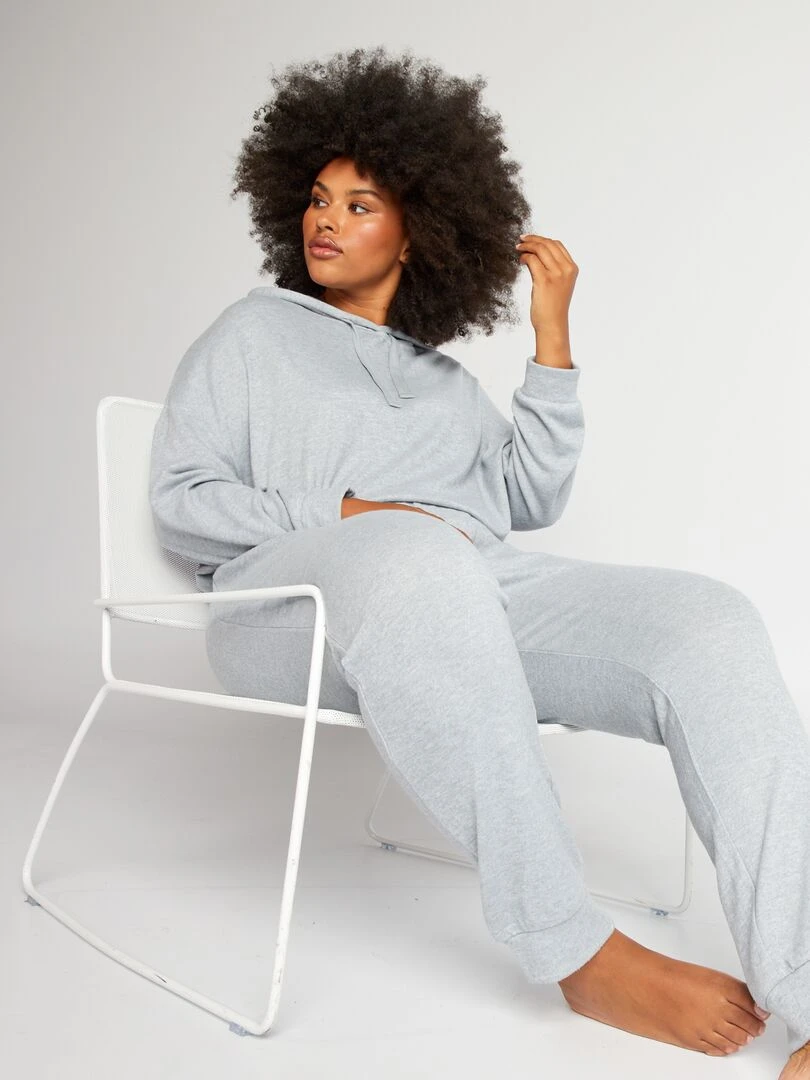 Haut de pyjama maille douce Sweat Bleu/gris