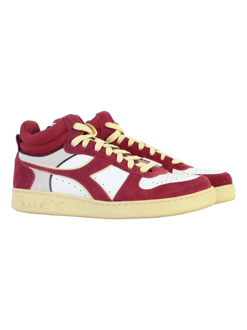 Basket Cuir Diadora Magic Demi Cut   Blanc