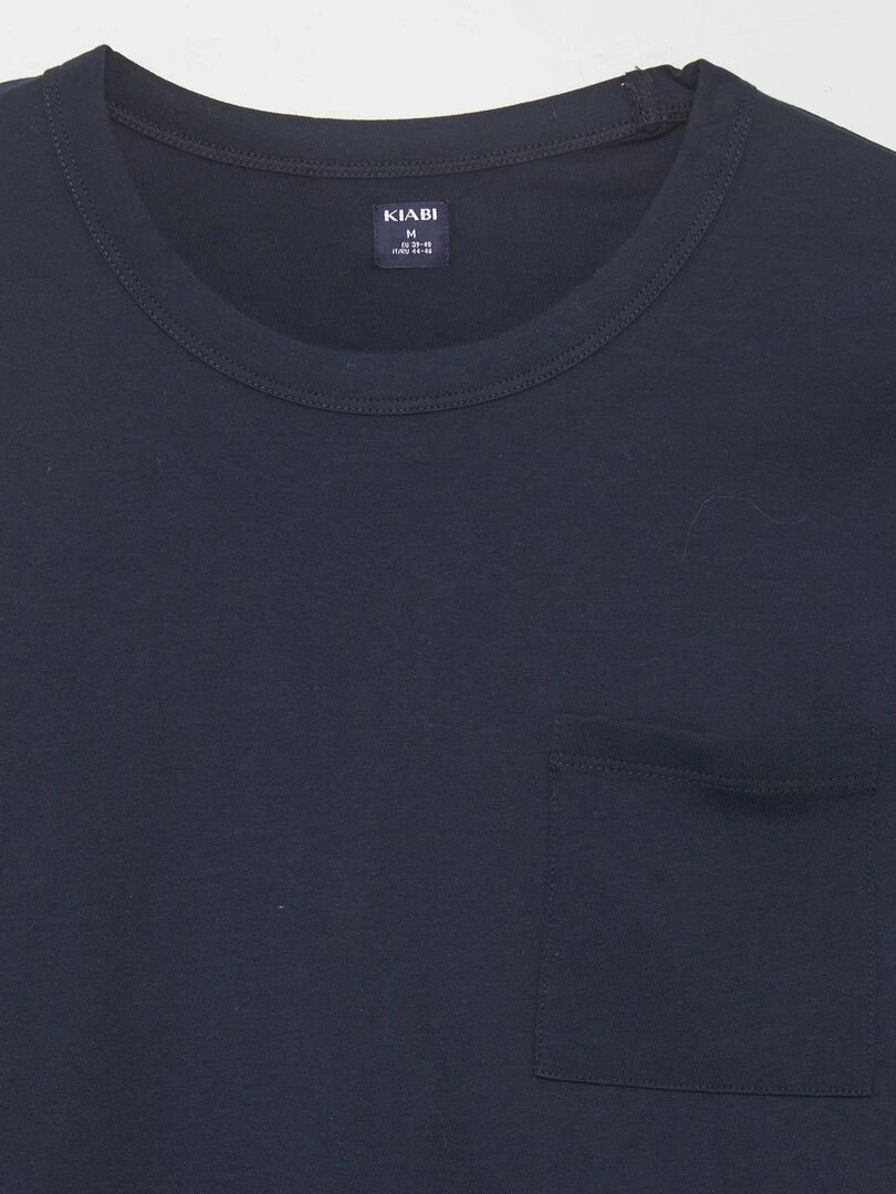 Pyjama court short + tee shirt 2 pièces Bleu
