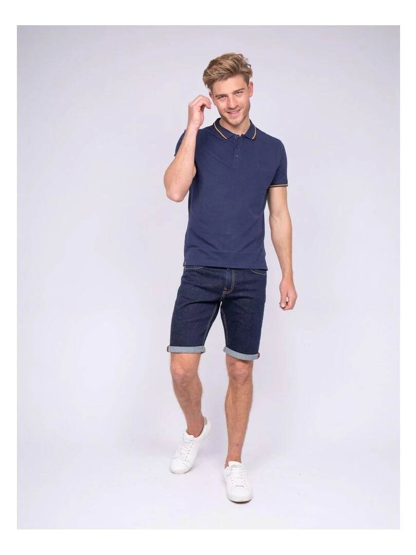 Polo pur coton POPULAR   Bleu marine