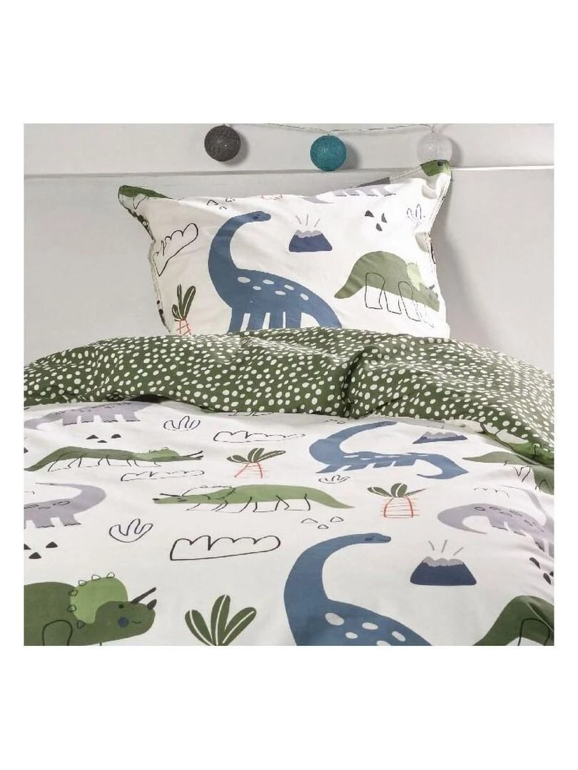 Housse de couette 140x200 Happy 4.11 + 1 taie 100% coton 57 fils   Blanc