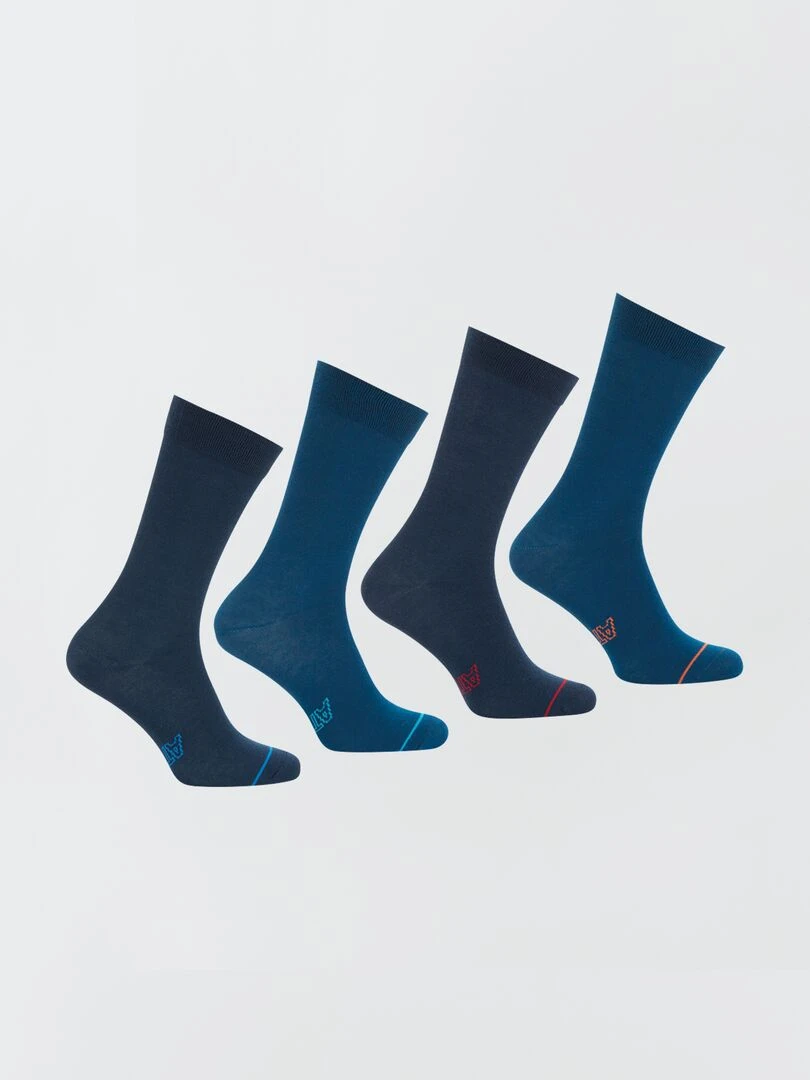 Lot de 4 chaussettes mi hautes 'Athena' Bleu marine
