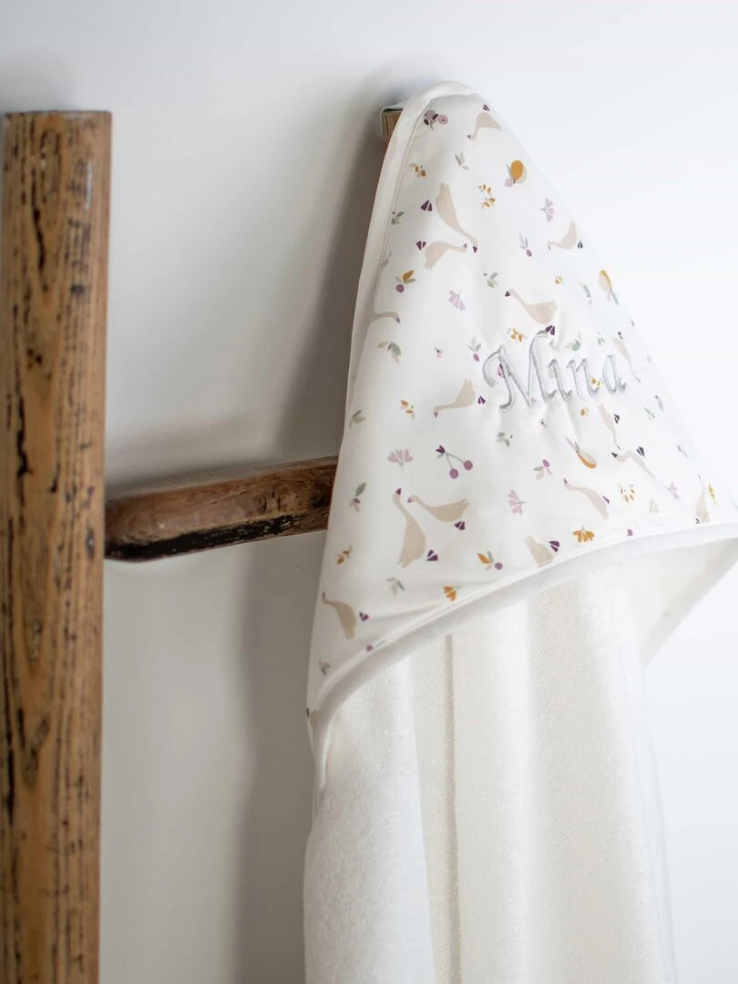 Ma première cape de bain en coton et bambou Sidonia Blanc