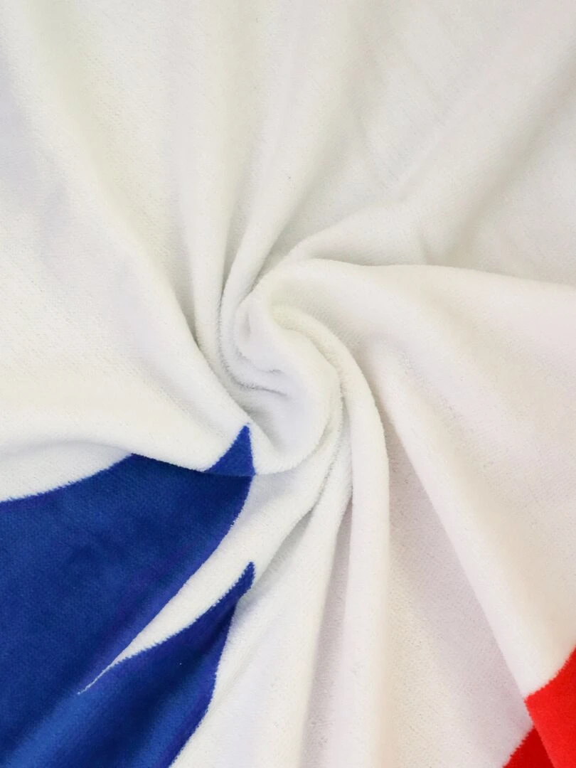 Drap de plage en velours   Bleu/blanc/rouge