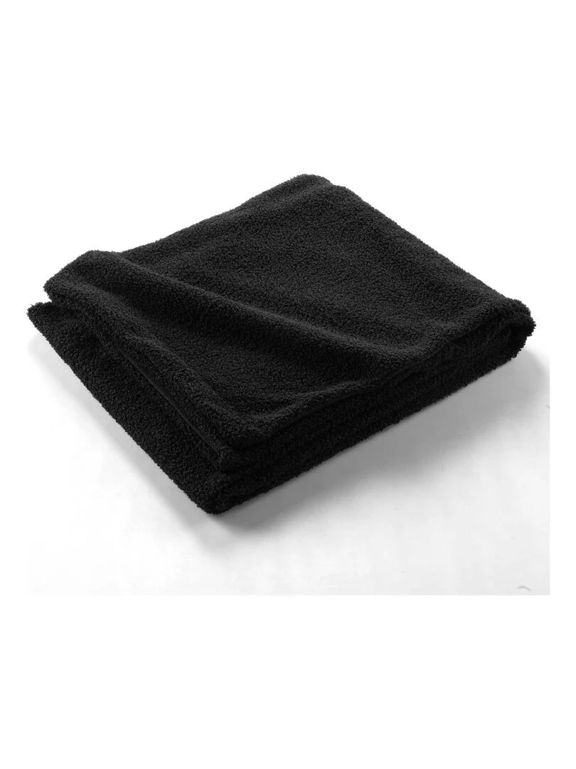 Plaid à bouclette unie Noir