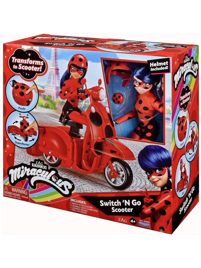 Scooter Miraculous Switch'n go + poupée articulée Ladybug   N/A