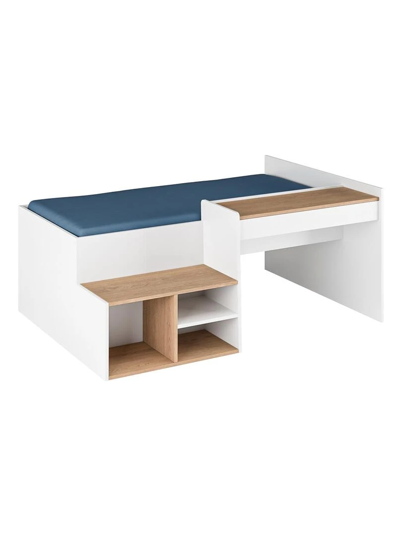 Pack Lit combiné avec bureau et matelas Boruto AKITEN RETAIL Blanc Marron