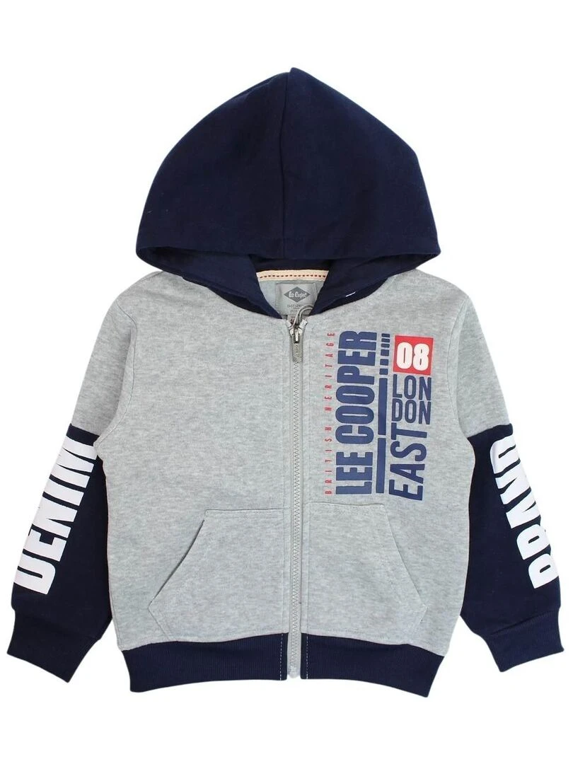 Lee Cooper Ensemble Veste sweat pantalon garçon Imprimé Lee Cooper Gris