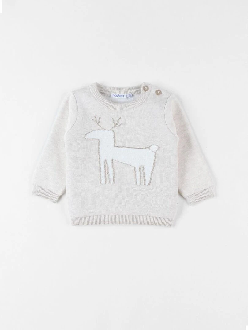 Pull de Noël tricot chiné Noukie's Beige