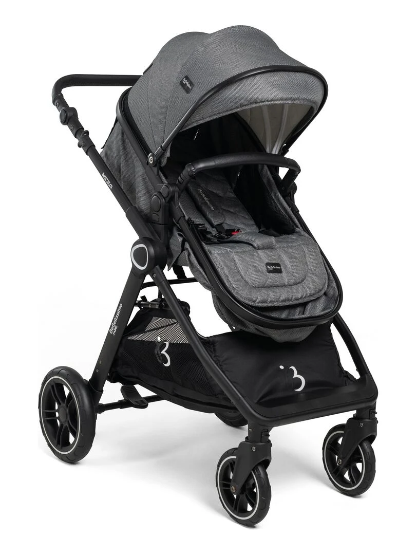 Bebelissimo   Poussette transformable   combinée   convertible   2 en 1  0 22kg   Nicea   gris   Gris