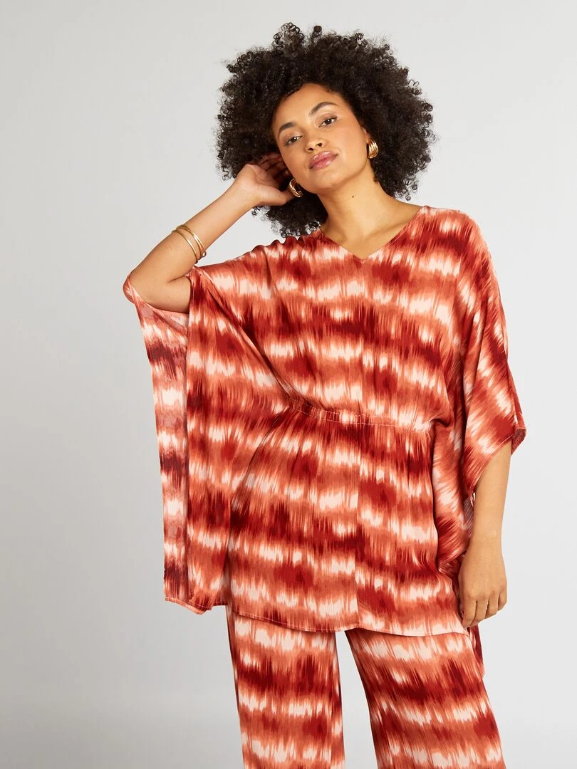 Blouse avec manches papillon Orange