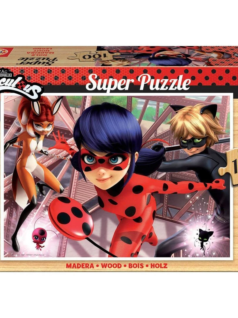 Puzzle 100 pièces en bois : Miraculous Ladybug N/A