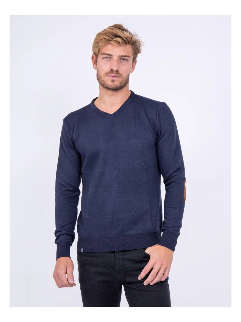 Pull col V LAMBOISE Bleu marine