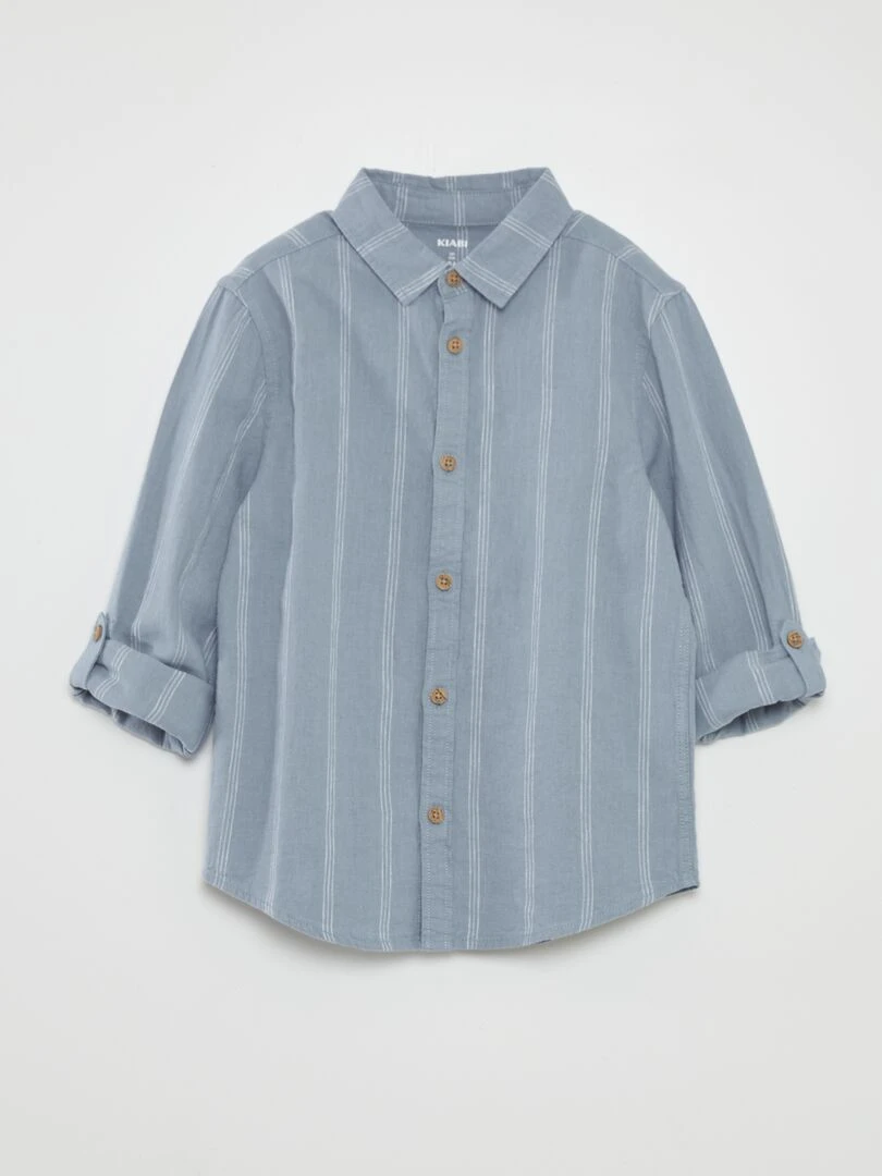 Chemise avec retroussables BLEU
