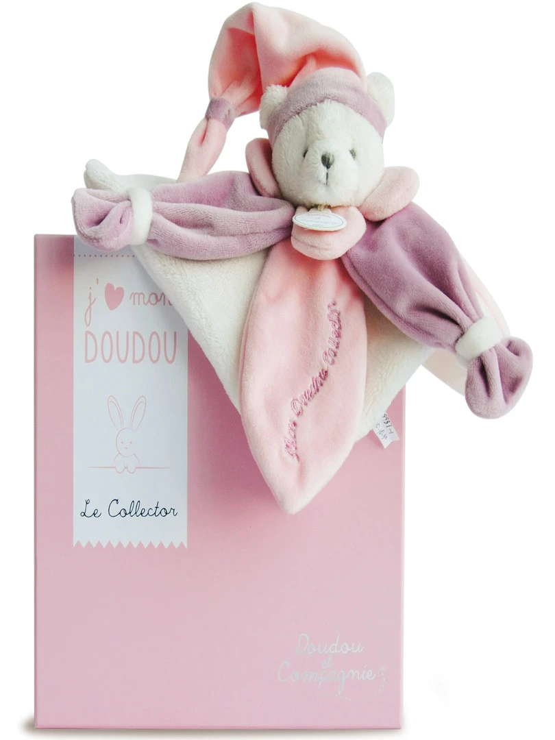 Coffret doudou pétale J'aime mon doudou ours rose (24 cm) N/A