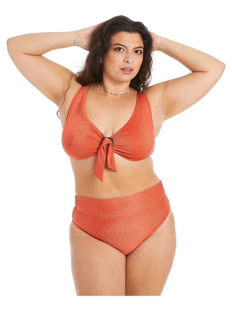 Haut de maillot de bain à armatures MAUI   Camille Cerf & Pomm'Poire   Orange