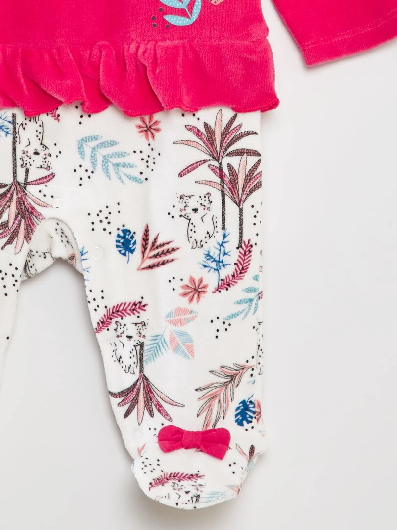 Pyjama velours effet 2 en 1 'Petit Béguin'   Rose