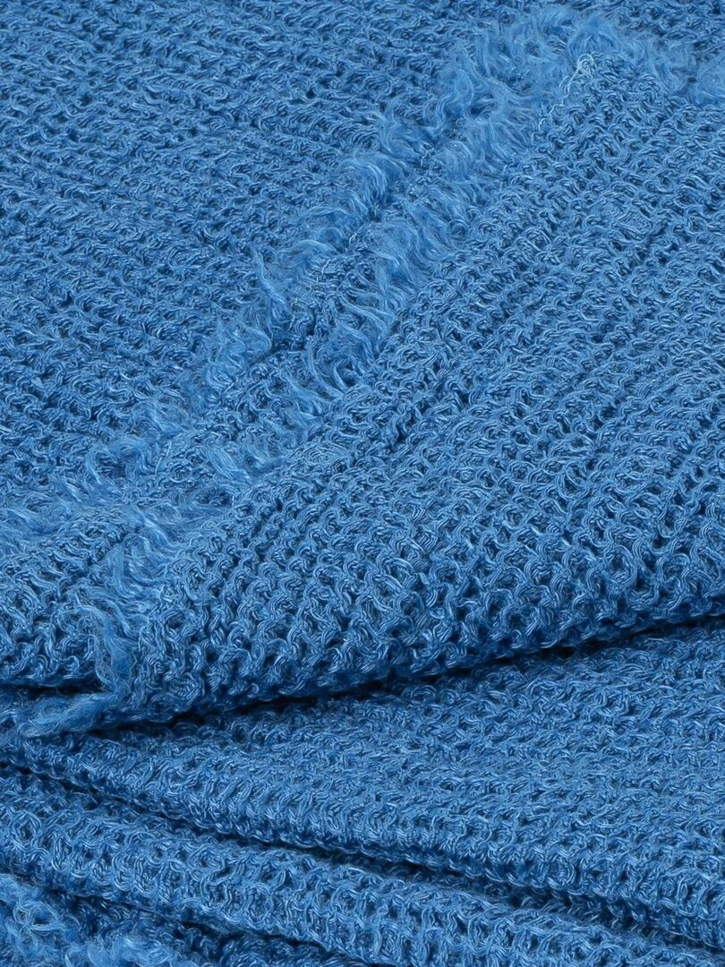 Plaid en 100% lin Jade Bleu