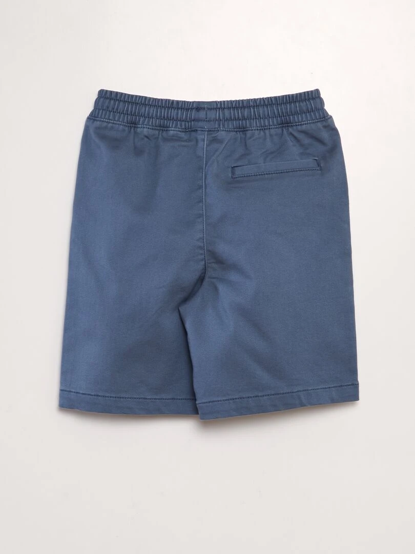 Bermuda à taille élastiquée Bleu