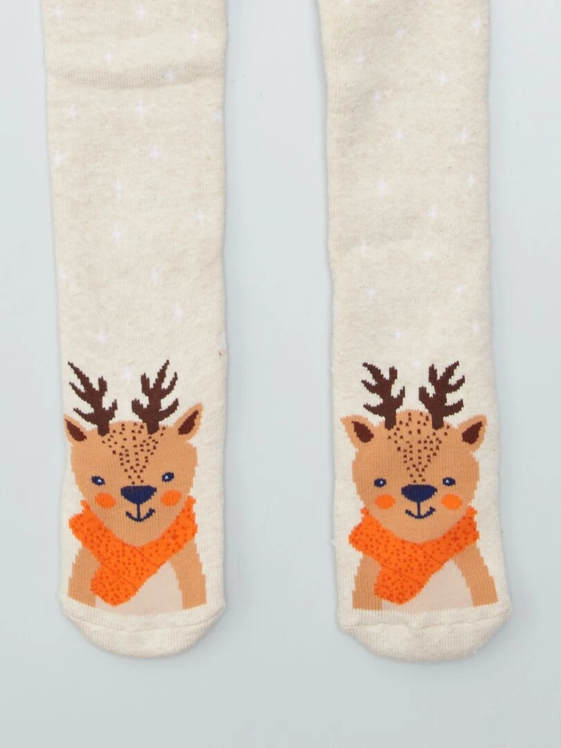 Lot de 2 paires de collants chauds   Marron/beige