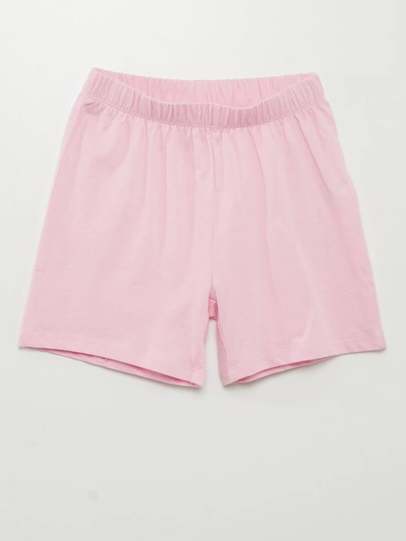 Ensemble de pyjama imprimé : T shirt + short   2 pièces   Bleu