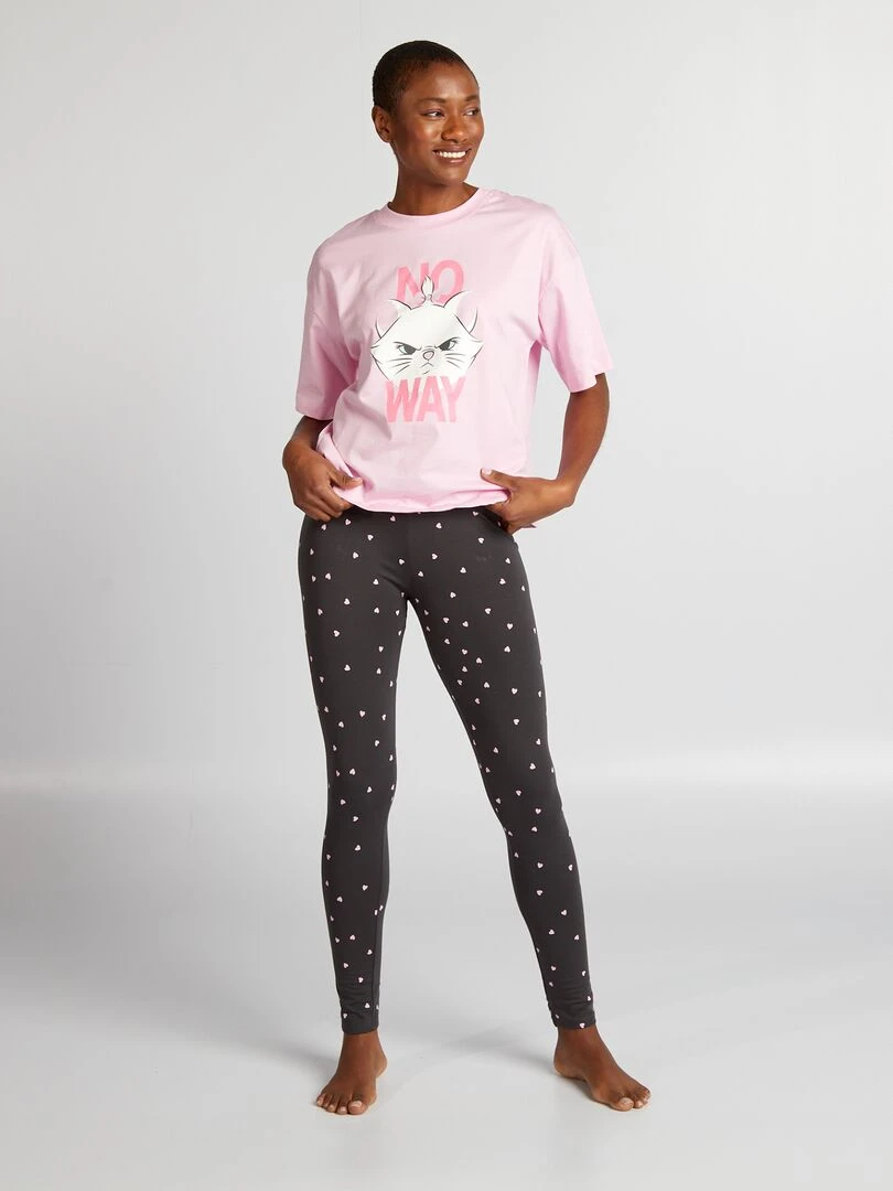 Pyjama long 'Marie' 2 pièces Rose