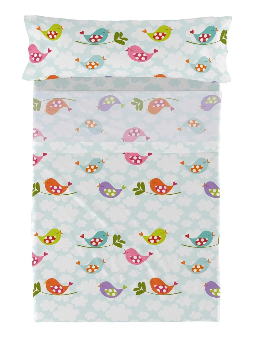Parure de lit 2 pièces Little birds "Happyfriday"   Blanc