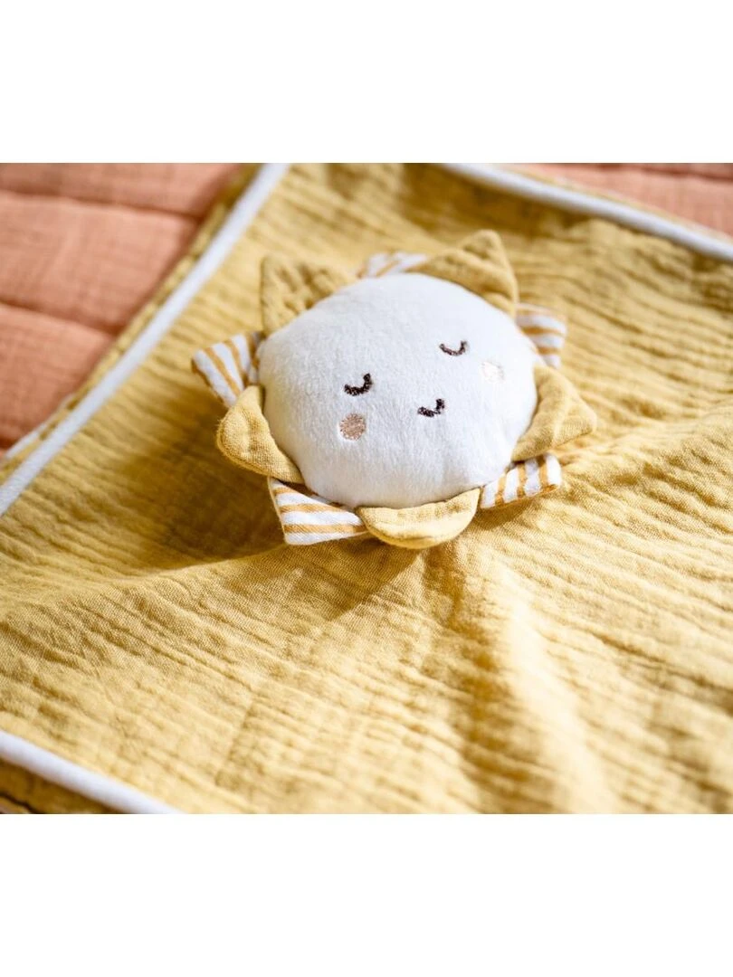 Doudou mouchoir soleil en coton blanc   SAUTHON   Blanc