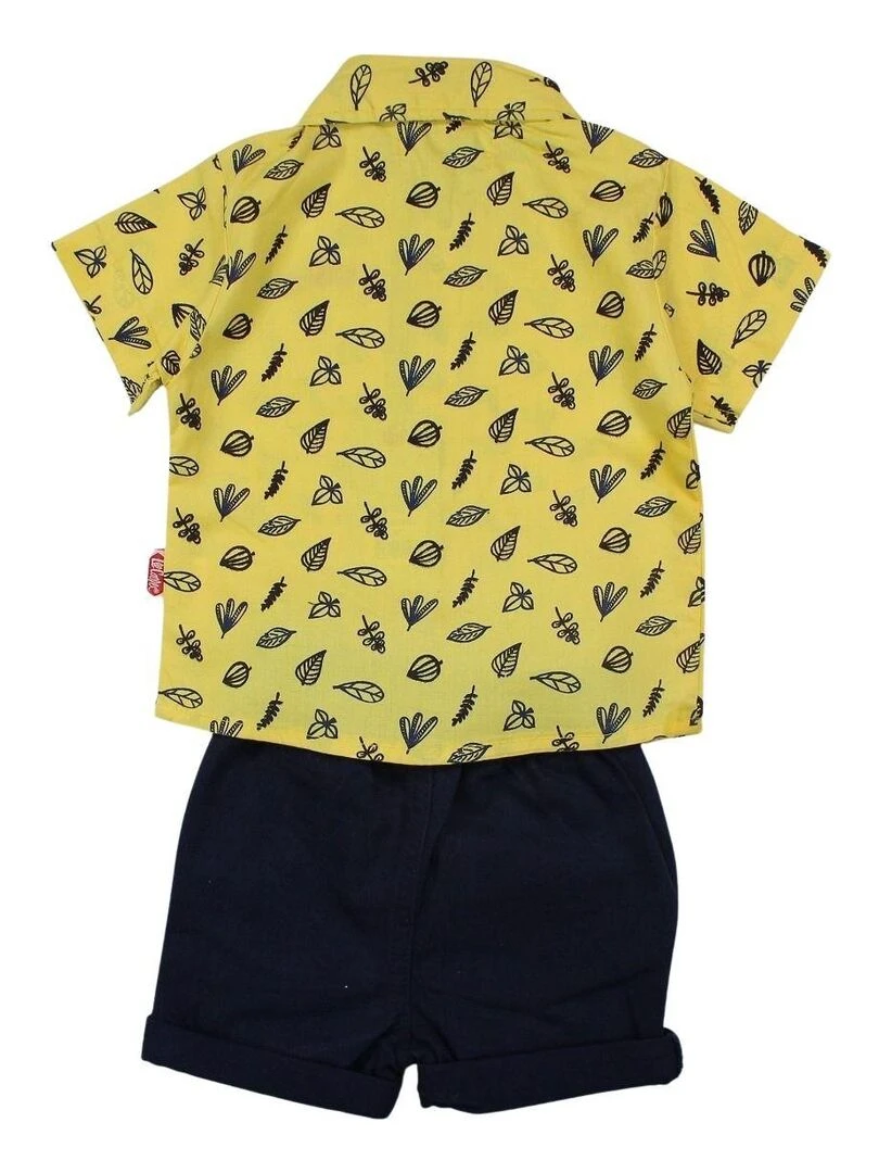 Lee Cooper Ensemble Chemise short bébé garçon Imprimé Logo Jaune