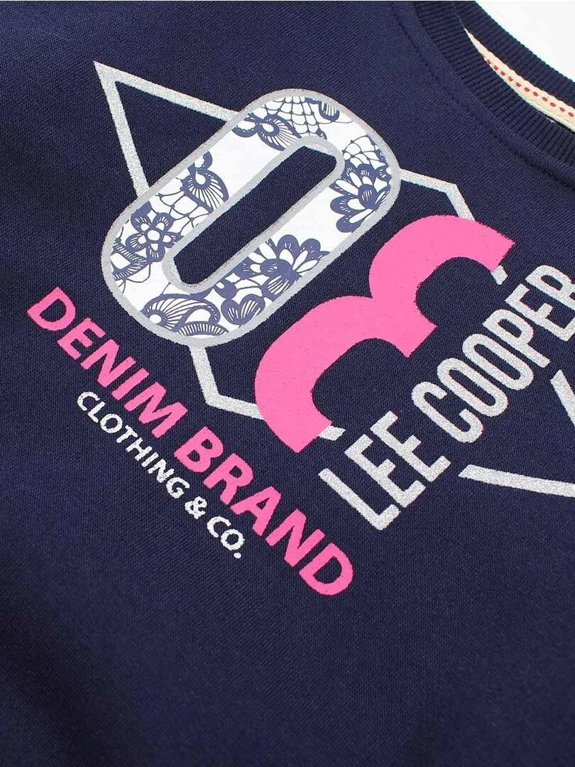 Lee Cooper   Sweat fille imprimé logo   Bleu marine