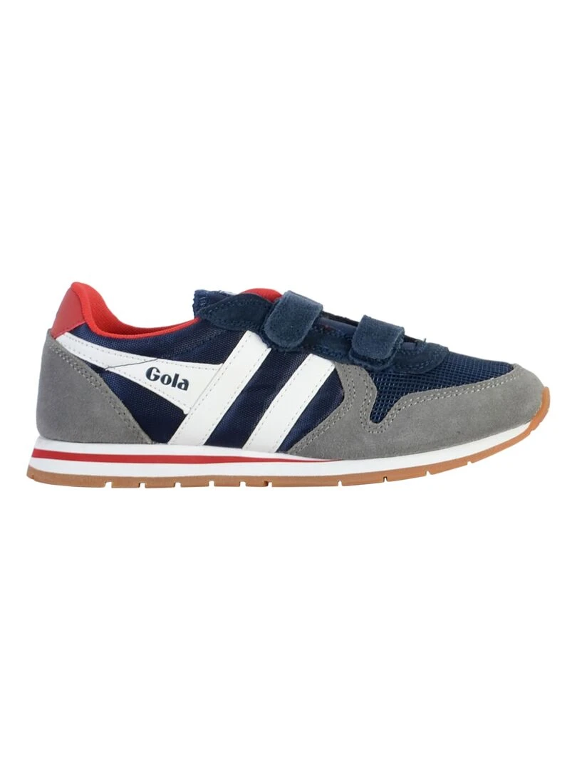 Basket Cuir Enfant Gola Daytona Quad Strap Bleu marine