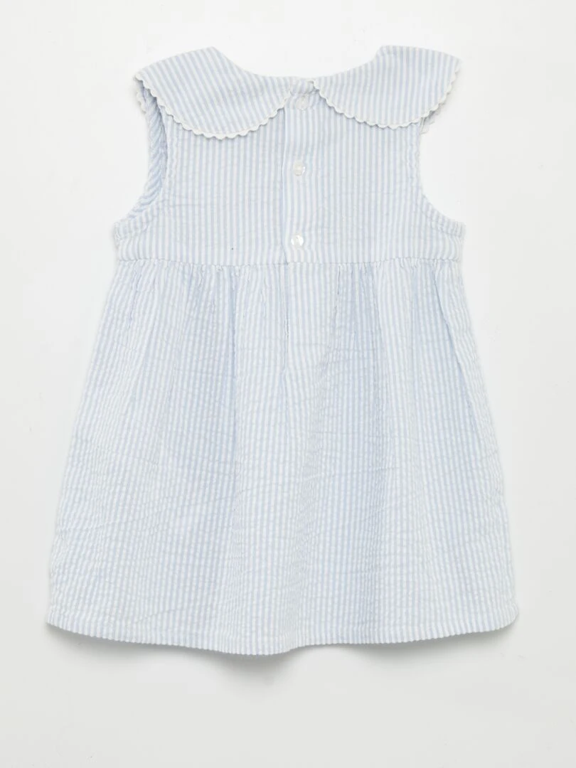 Robe avec col claudine Bleu