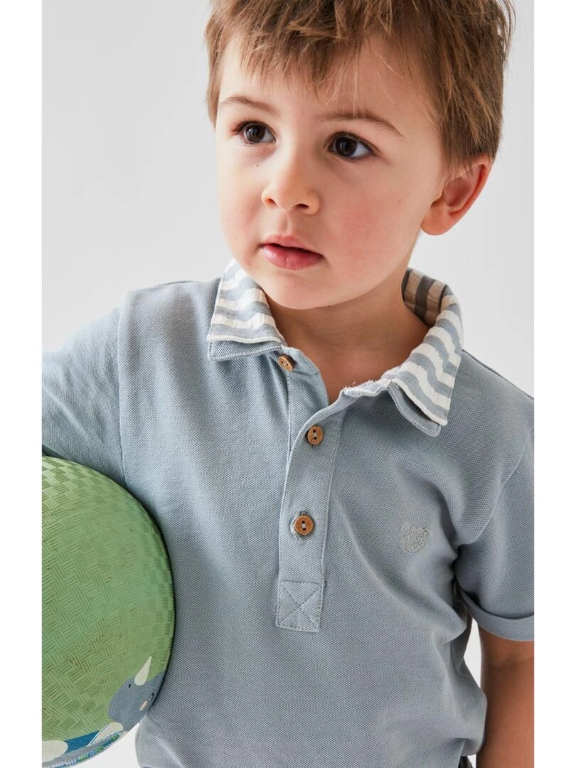 Polo 2 en 1 en coton piqué    Noukie's   Bleu