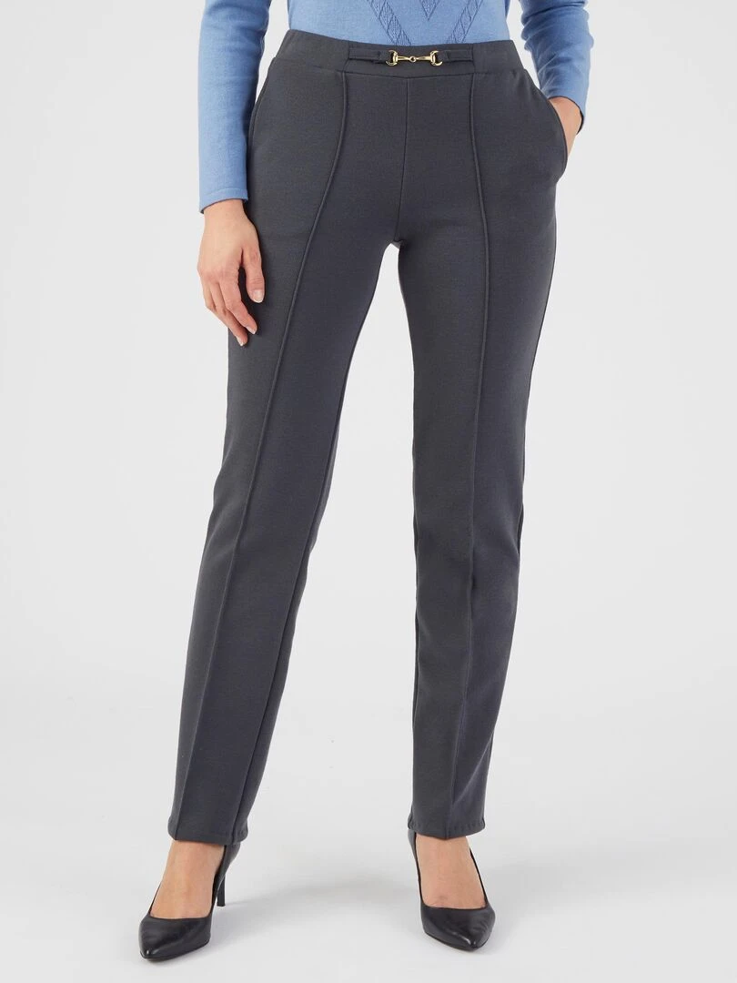 Pantalon droit maille milano Thermolactyl Damart Gris chiné