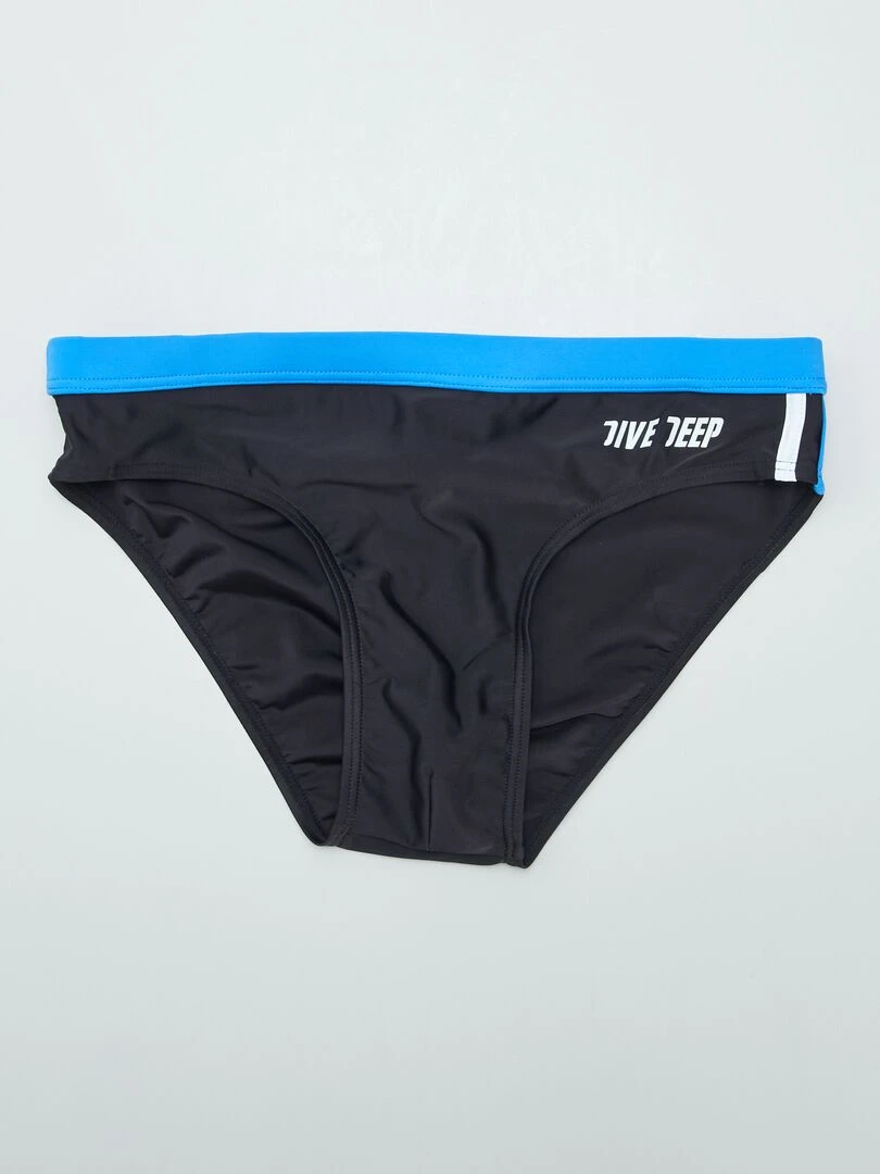 Slip de bain uni Noir