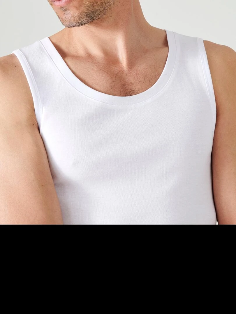 Lot de 2 débardeurs Essential pur coton peigné   Damart   Blanc