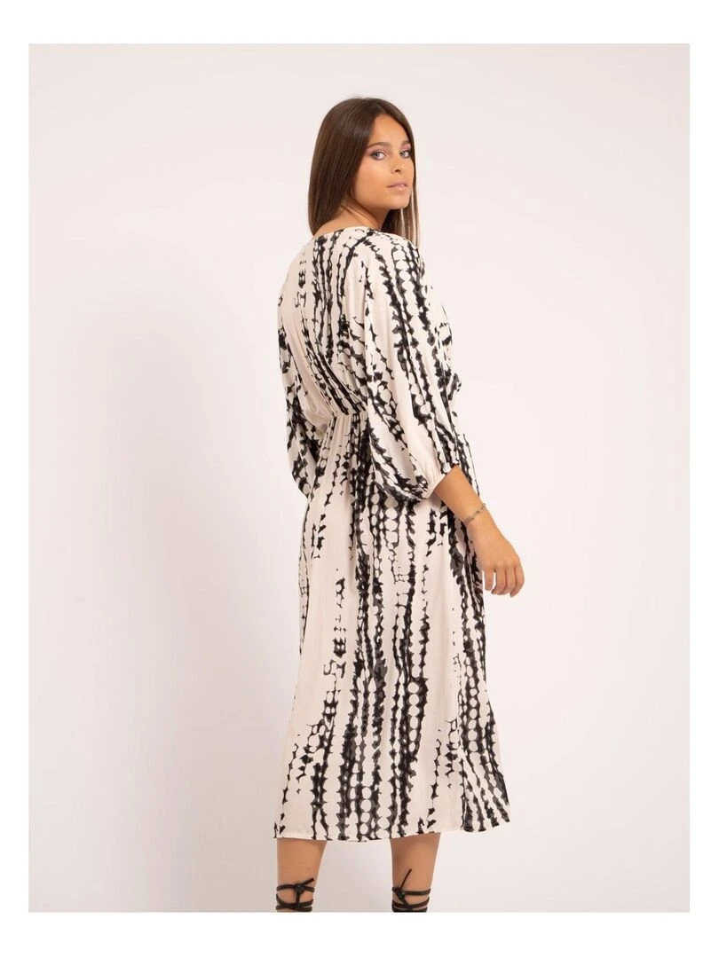 Robe longue motifs ILAZINE Blanc
