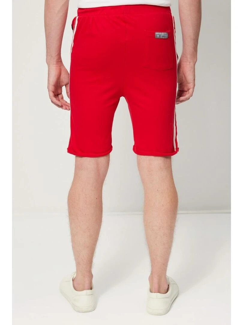 Nasa   Bermuda homme imprimé logo en coton   Rouge