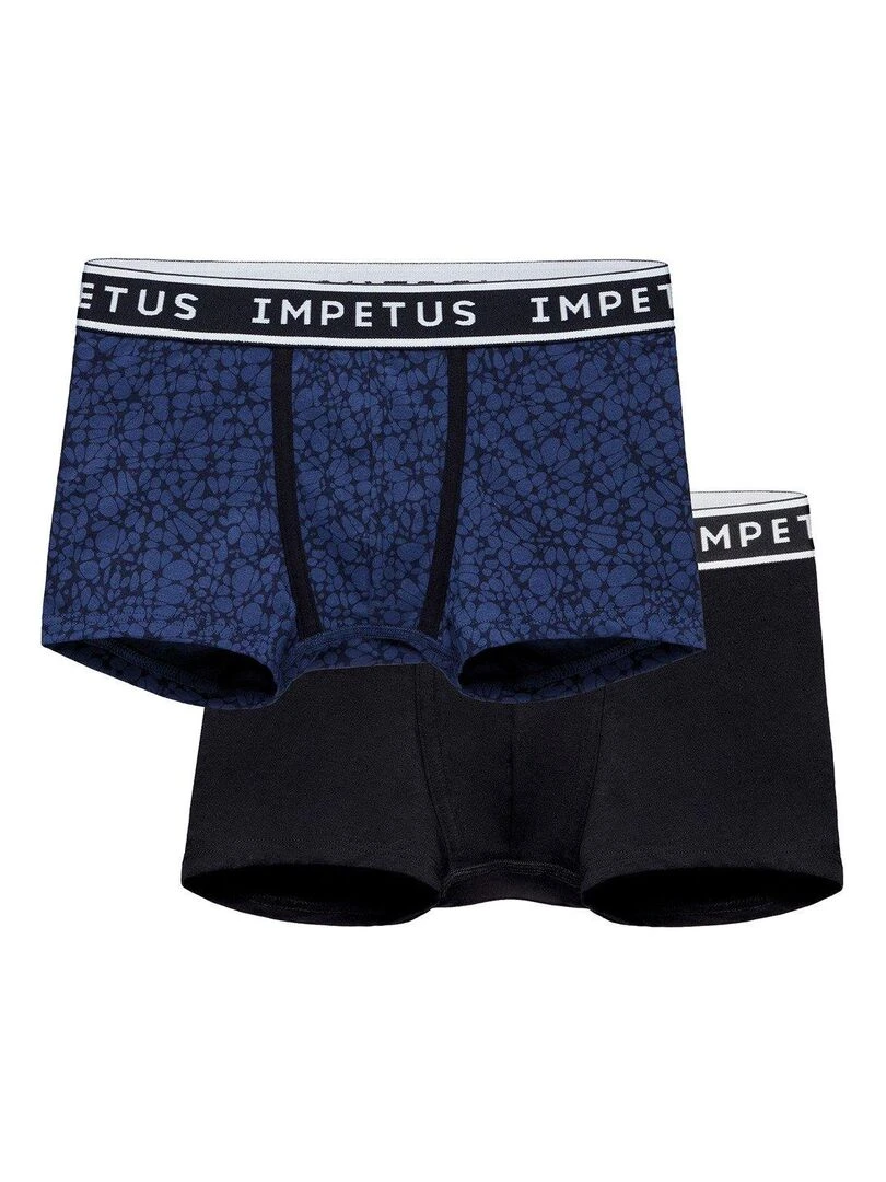 Pack de 2 boxers junior en coton et modal Bleu