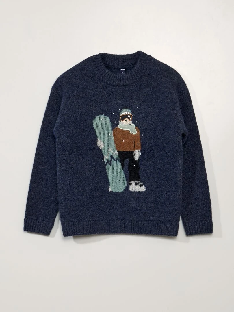 Pull en maille jacquard Bleu