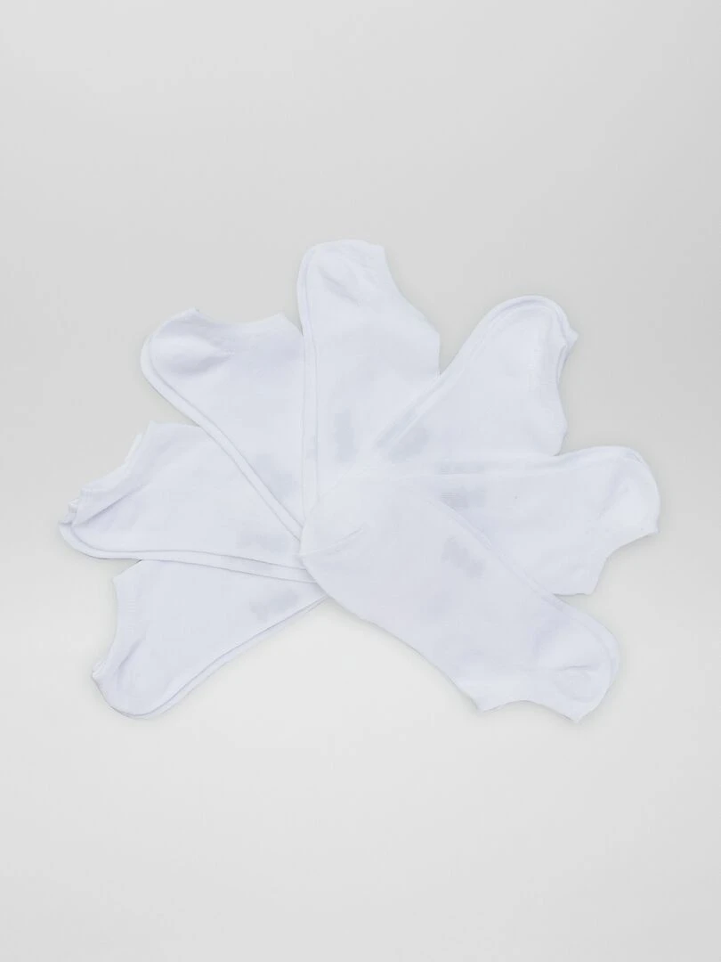 Lot de 4 paires de chaussettes invisibles Blanc