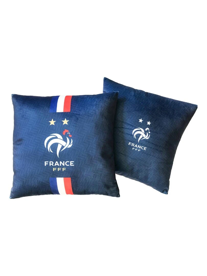 Coussin imprimé 100% coton  FFF JACQUARD   Bleu