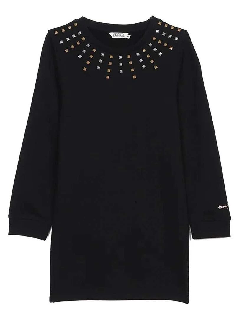 KAPORAL Robe coton unie droite Noir