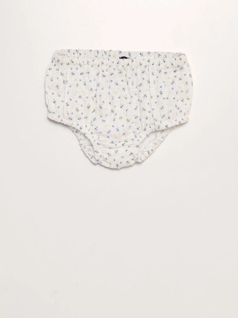 Robe + culotte en coton plumetis   2 pièces   Bleu