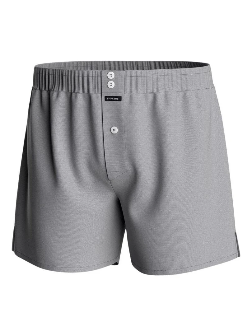 Caleçon en coton avec suspensoir American boxer Gris