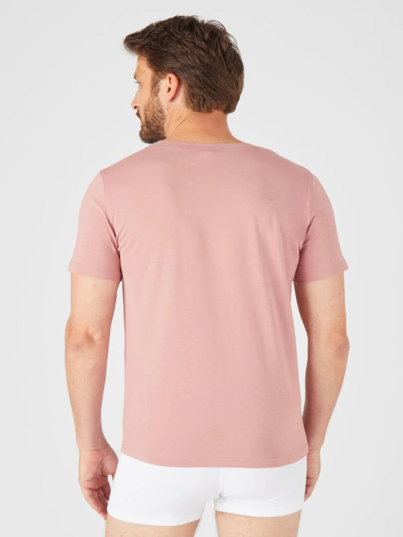 Tee shirt manches courtes en pur coton pima   Damart   Rose
