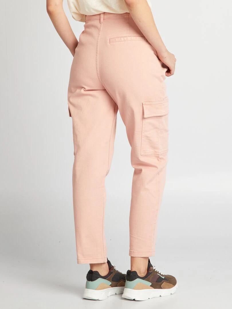Pantalon twill avec poches à rabats   L27   Vieux rose