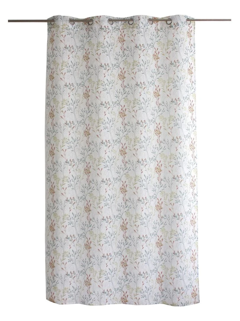 Voilage  aux motifs d'herbes colorées   Vert